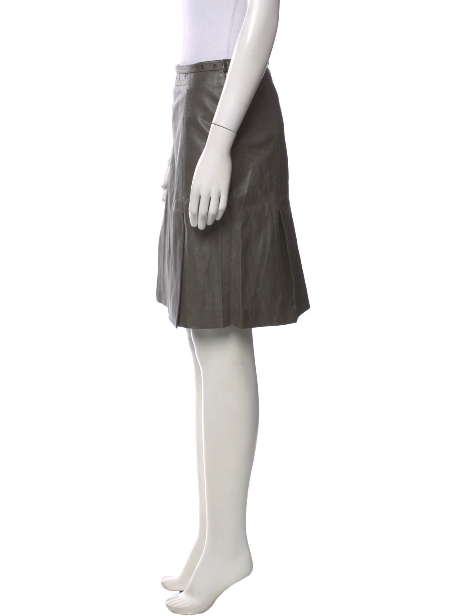 Max Mara Leather Knee-Length Skirt
