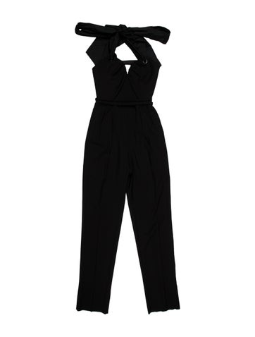 Pre-owned Max Mara Wool Halterneck Jumpsuit In Black