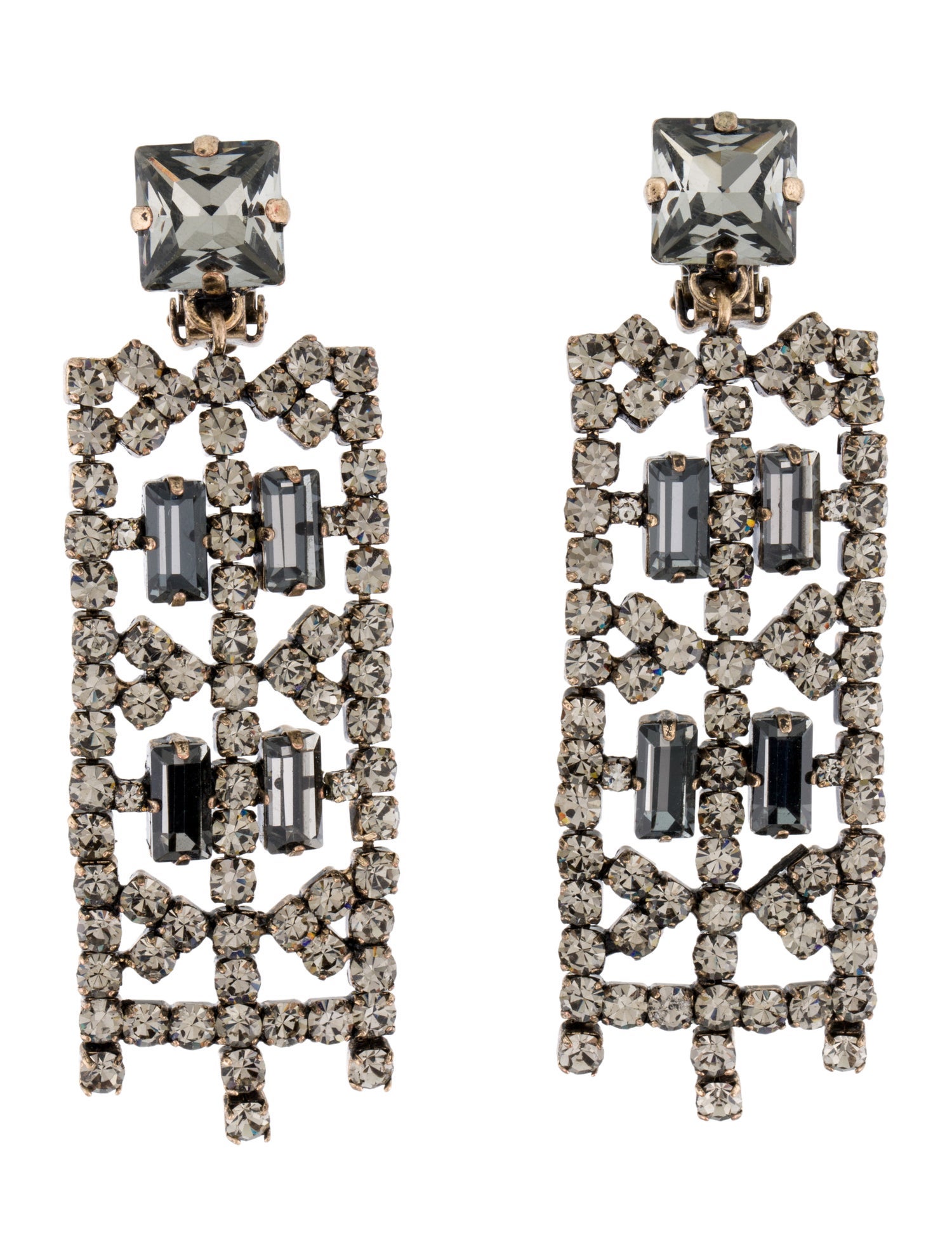 Max Mara Crystal Clip-On Drop Earrings