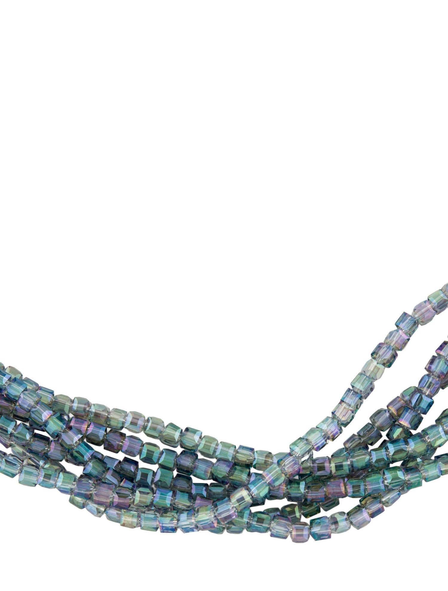 Max Mara Faux Pearl & Crystal Multistrand Necklace