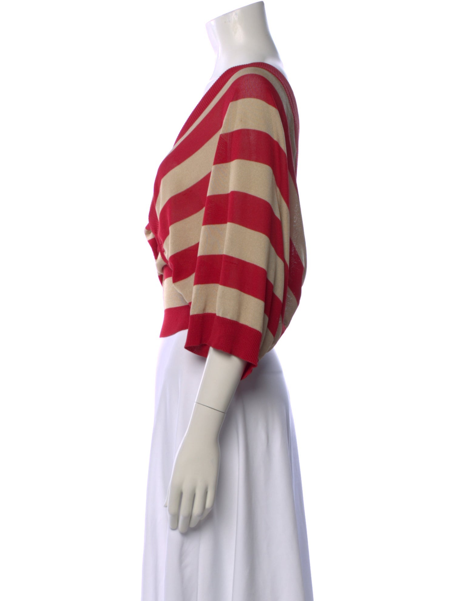 Max Mara Striped V-Neck Top