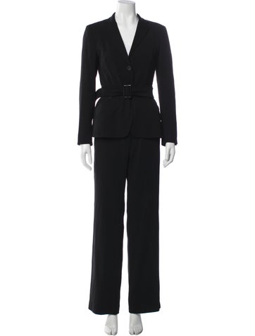 Pre-owned Max Mara Virgin Wool Pantsuit In Black