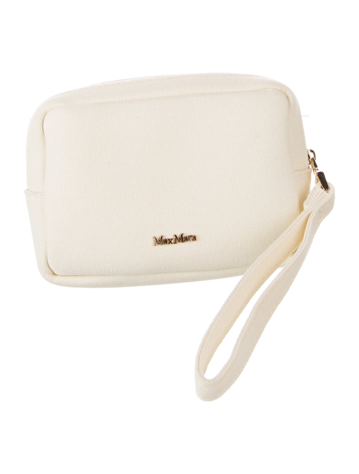 Max Mara Logo Embossed Canvas Cosmetic Pouch