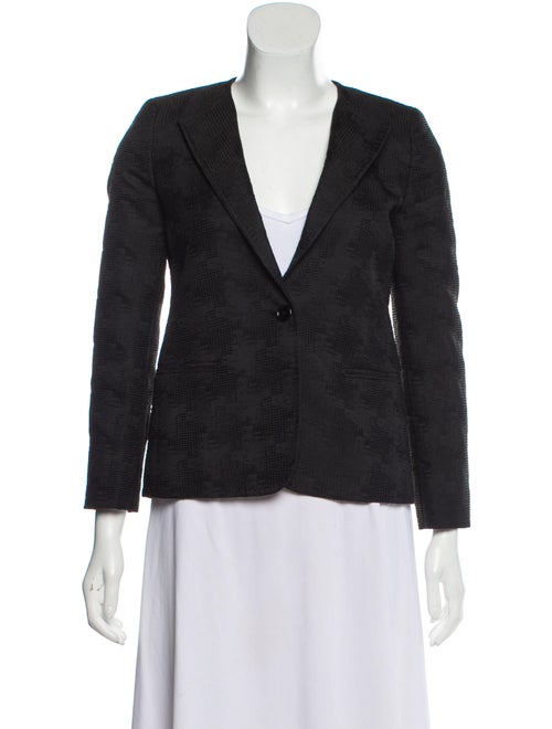 Max Mara Textured Collarless Blazer Black