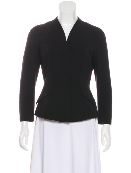 Max Mara Collarless Button-Up Blazer Black