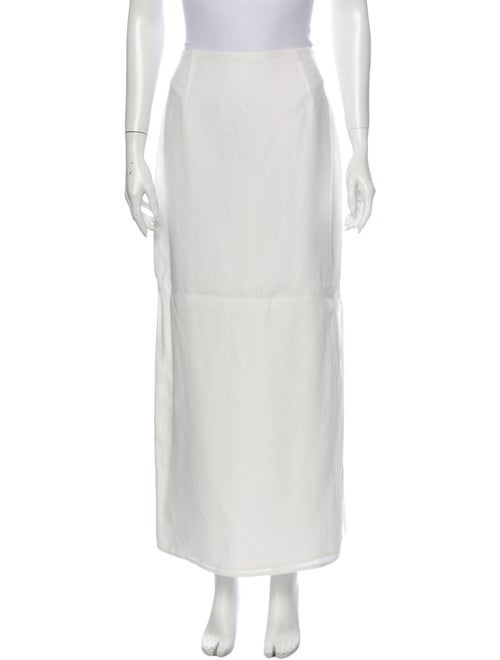 Max Mara Linen Long Skirt White