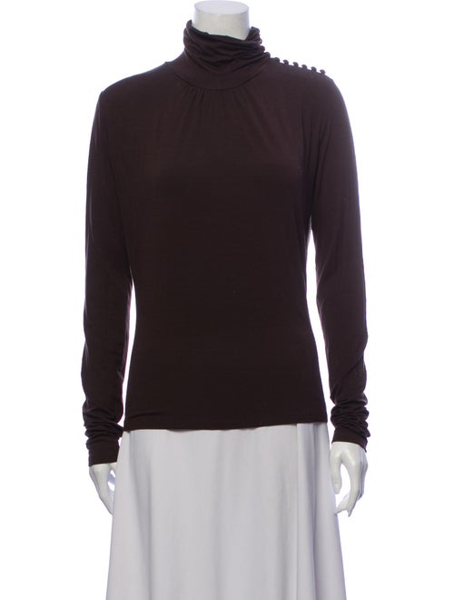 Max Mara Turtleneck Long Sleeve Sweatshirt Brown