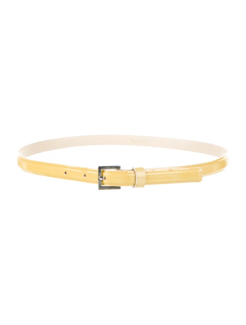 Max Mara Patent Leather Skinny Belt Yellow