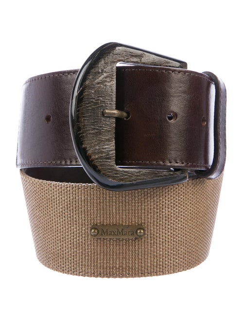 Max Mara Leather Waist Belt Brown