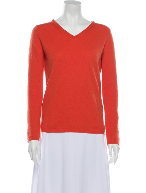 Max Mara Cashmere V-Neck Sweater Orange