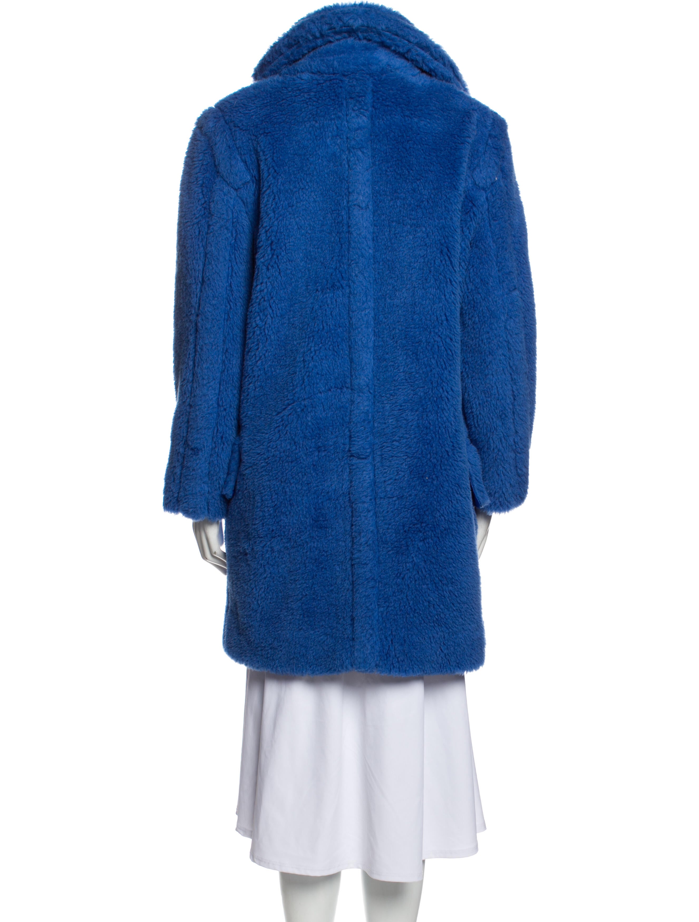 Max Mara Faux Fur Coat - Blue Coats 