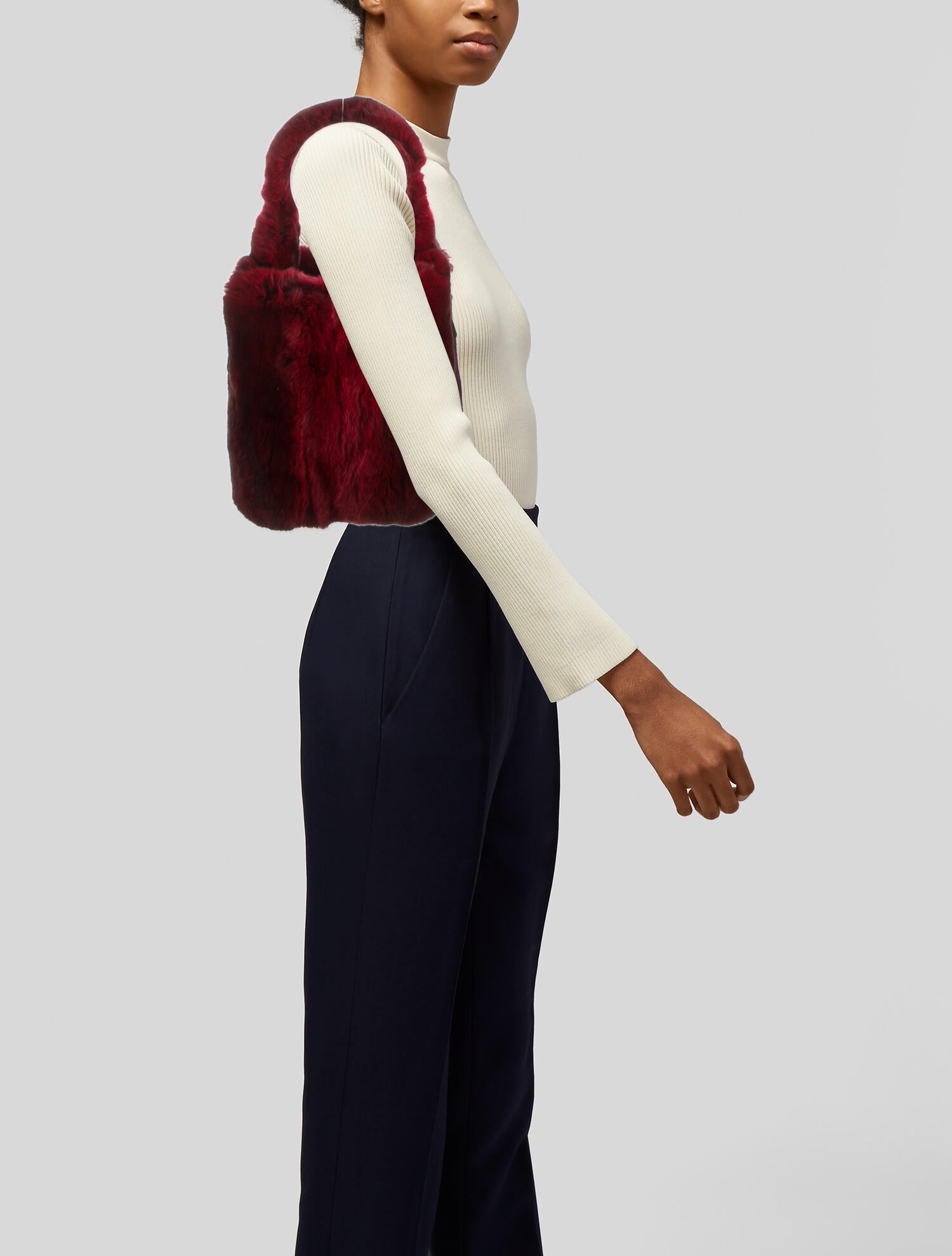 Max Mara Fur Trim Handle Bag w/ Tags