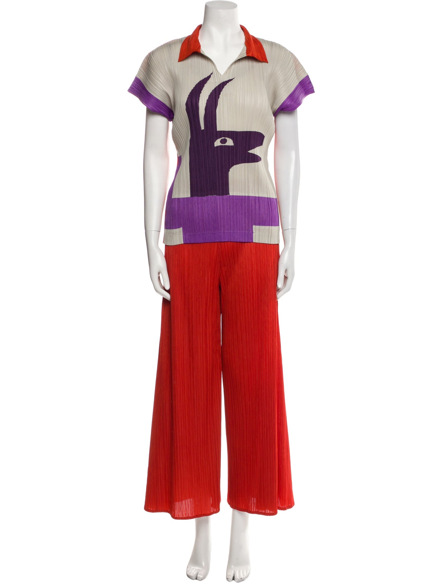 Masaki Matsuka Printed Pleated Accents Pant Set