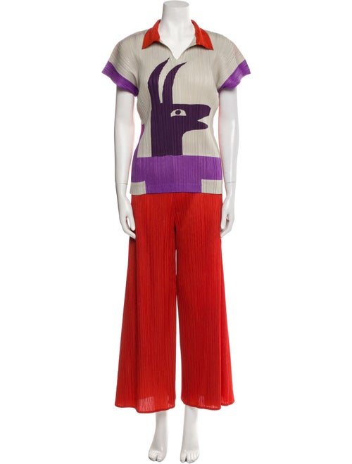 Masaki Matsuka Printed Pleated Accents Pant Set