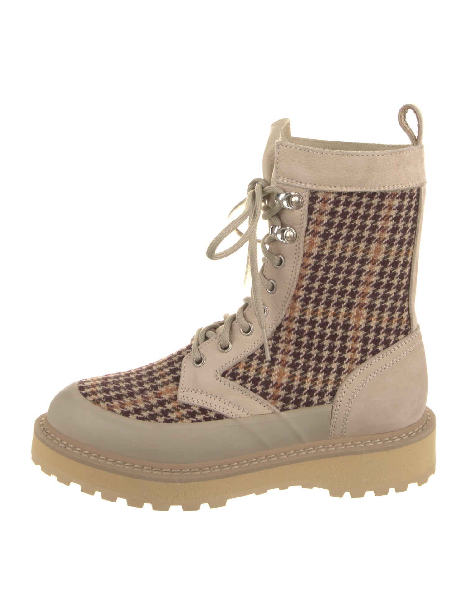 Diemme Houndstooth Print Hiking Boots