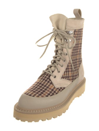 Diemme Houndstooth Print Hiking Boots