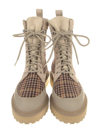 Diemme Houndstooth Print Hiking Boots