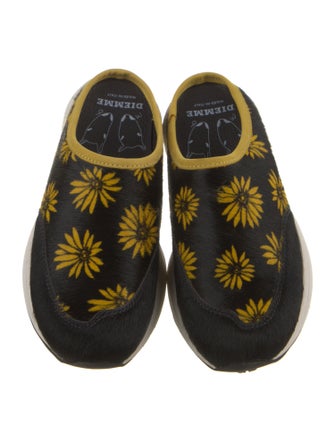 Diemme Ponyhair Floral Print Mules