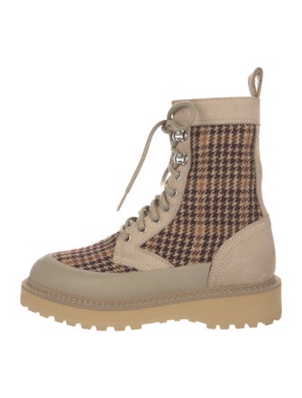 Diemme Houndstooth Print Hiking Boots