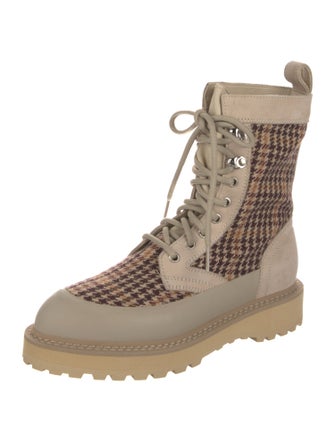 Diemme Houndstooth Print Hiking Boots