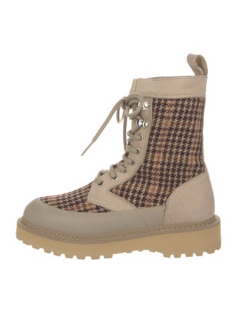 Diemme Houndstooth Print Hiking Boots