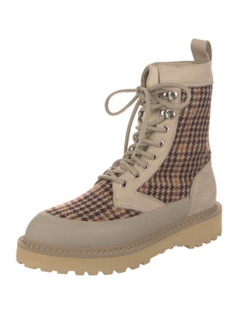 Diemme Houndstooth Print Hiking Boots