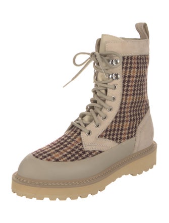 Diemme Houndstooth Print Hiking Boots