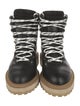 Diemme Leather Colorblock Pattern Combat Boots