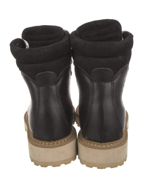 Diemme Leather Colorblock Pattern Combat Boots