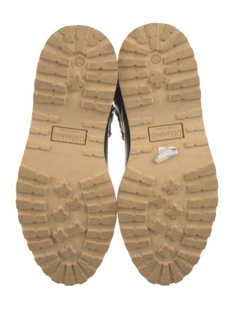 Diemme Leather Colorblock Pattern Combat Boots