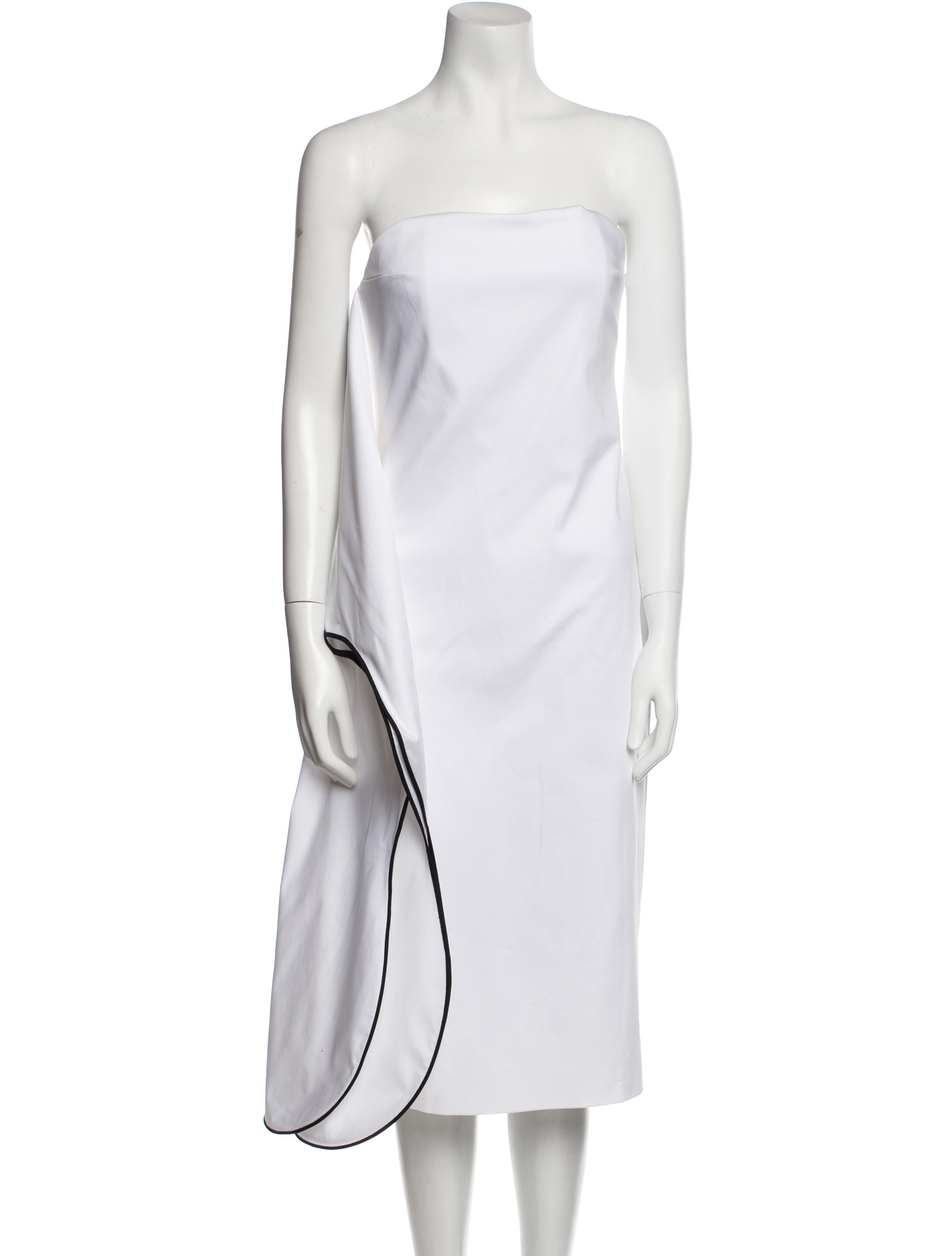 Marina Moscone Strapless Knee-Length Dress