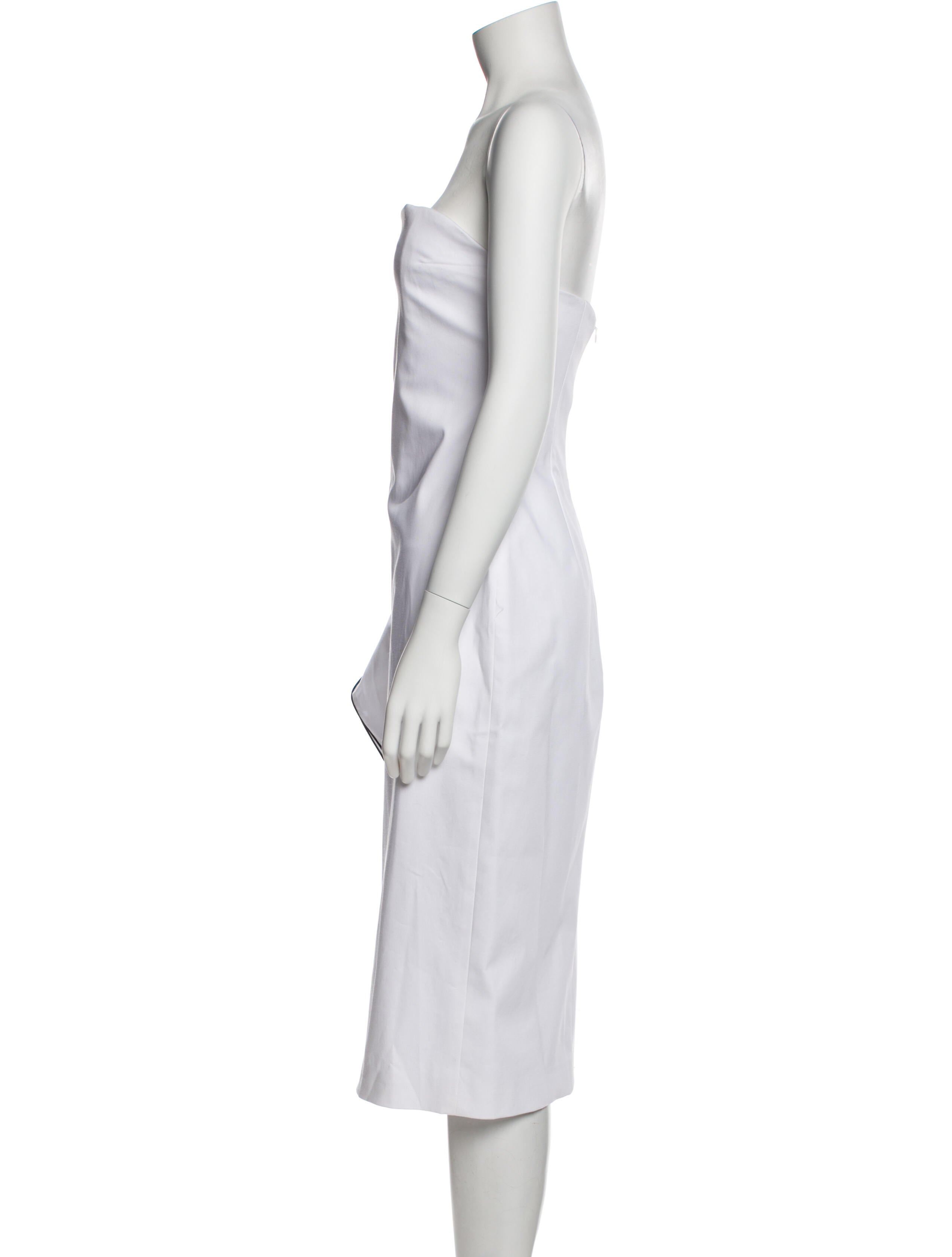 Marina Moscone Strapless Knee-Length Dress