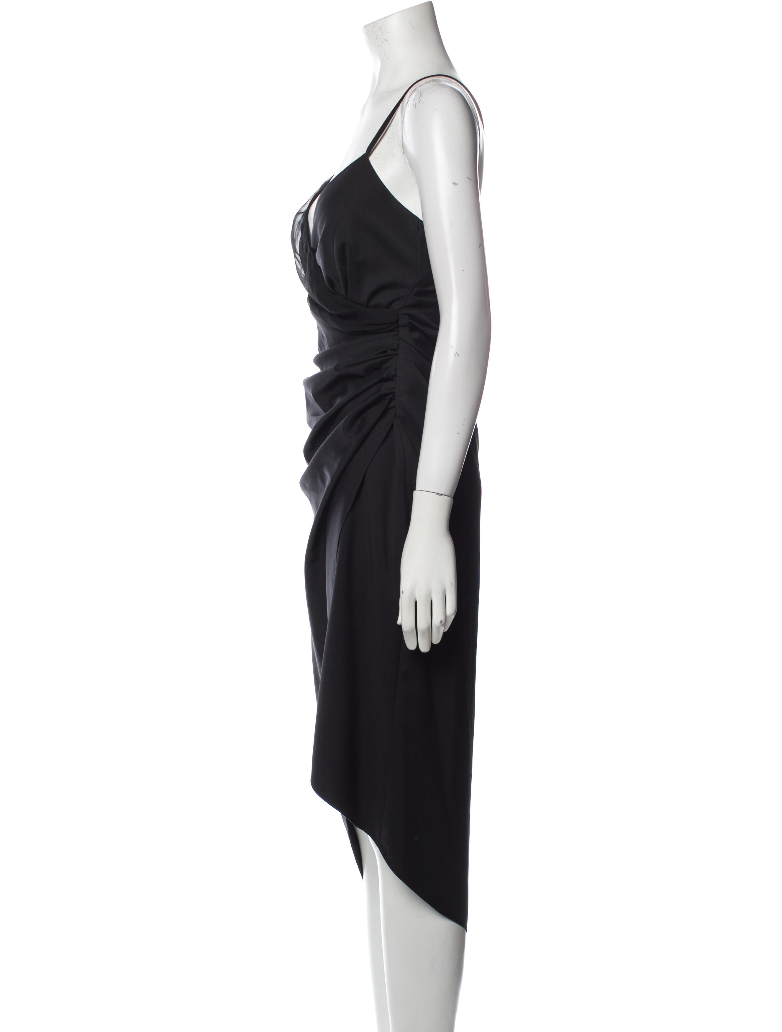 Marina Moscone Virgin Wool Midi Length Dress