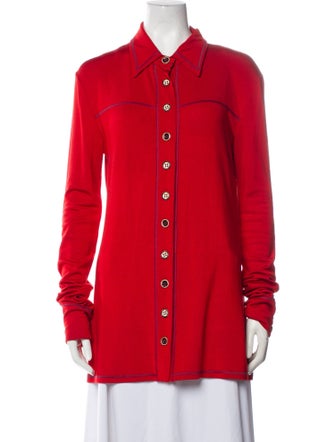 Marina Moscone Long Sleeve Button-Up Top