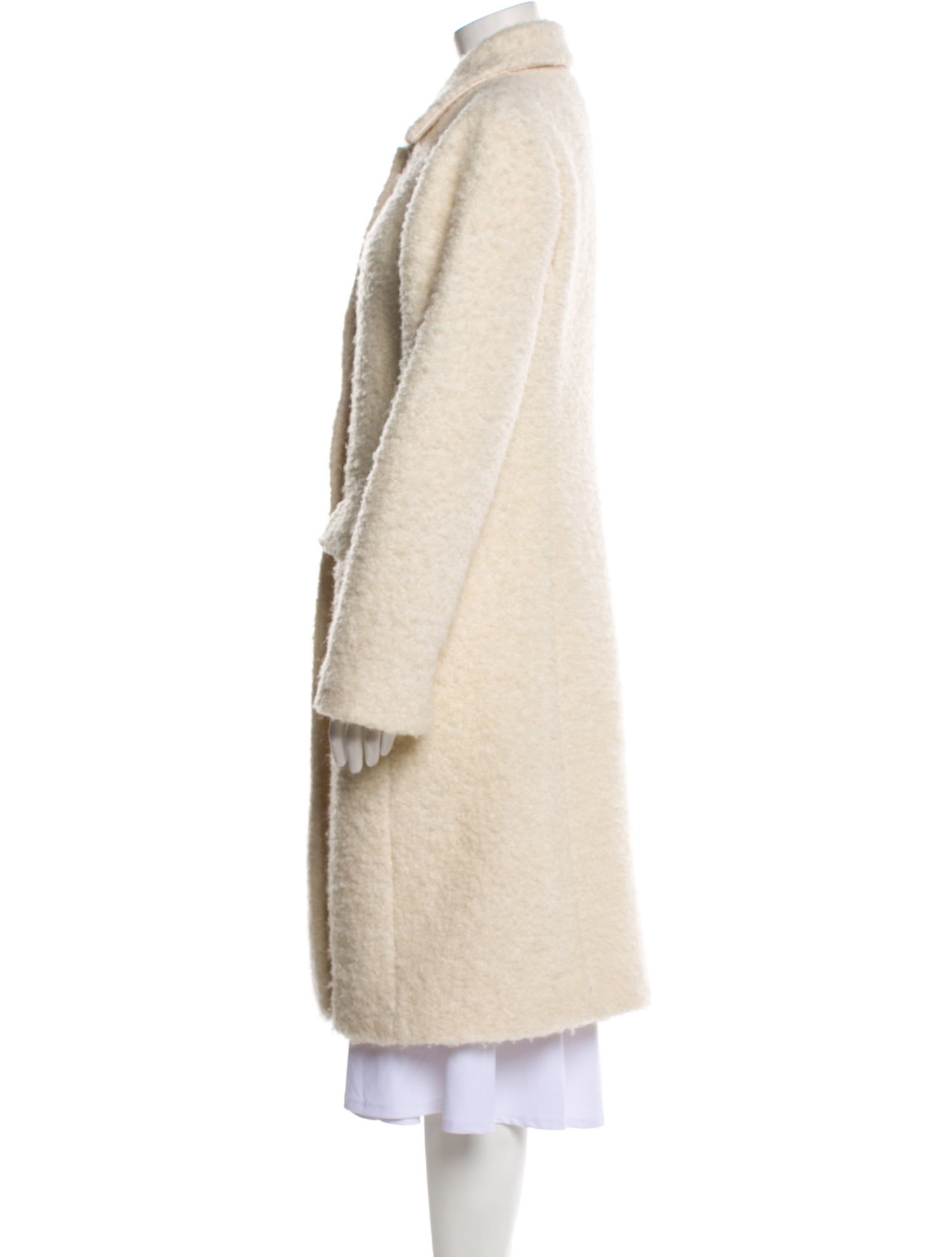 Marina Moscone Wool Faux Fur Coat