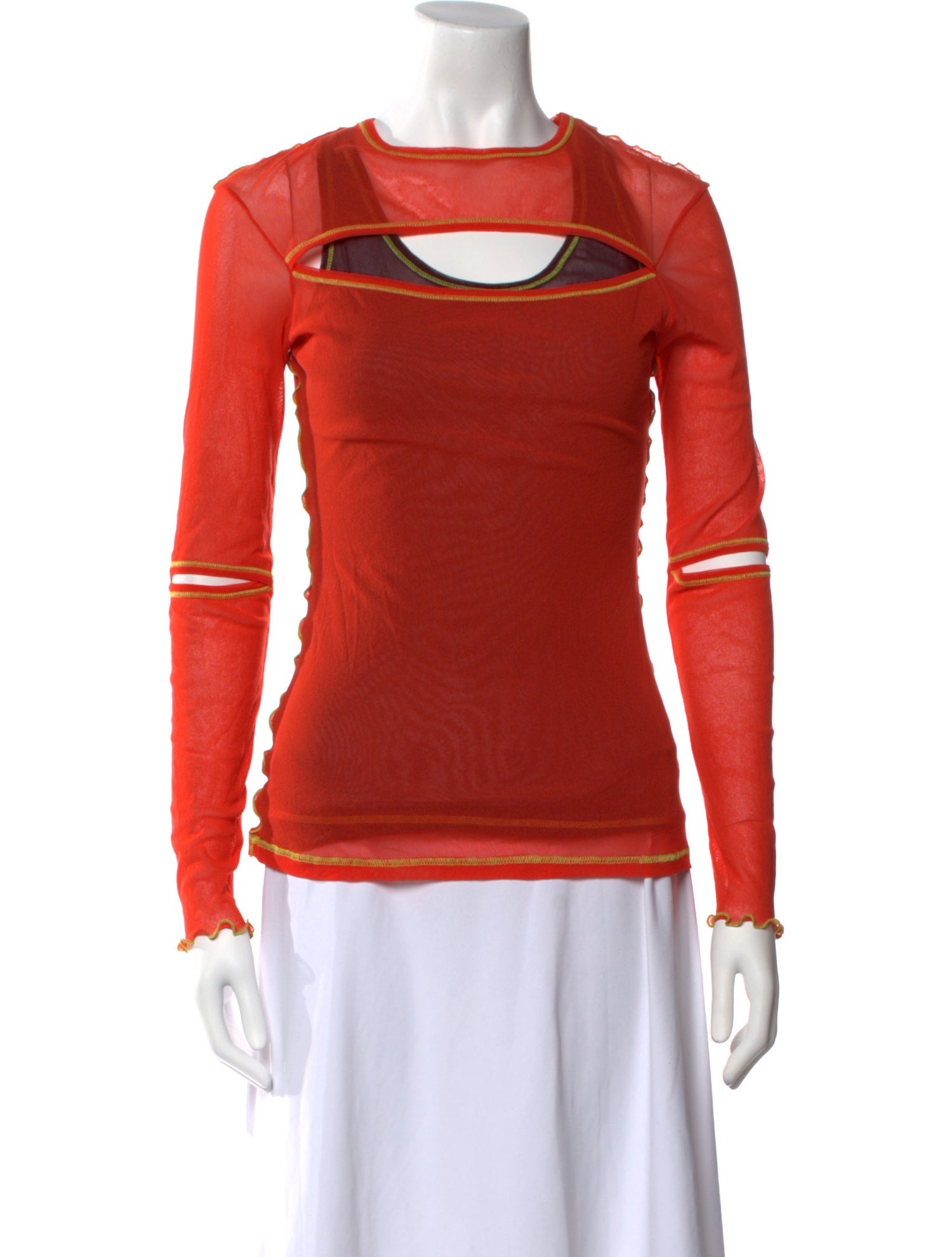 Marina Moscone Crew Neck Long Sleeve Top