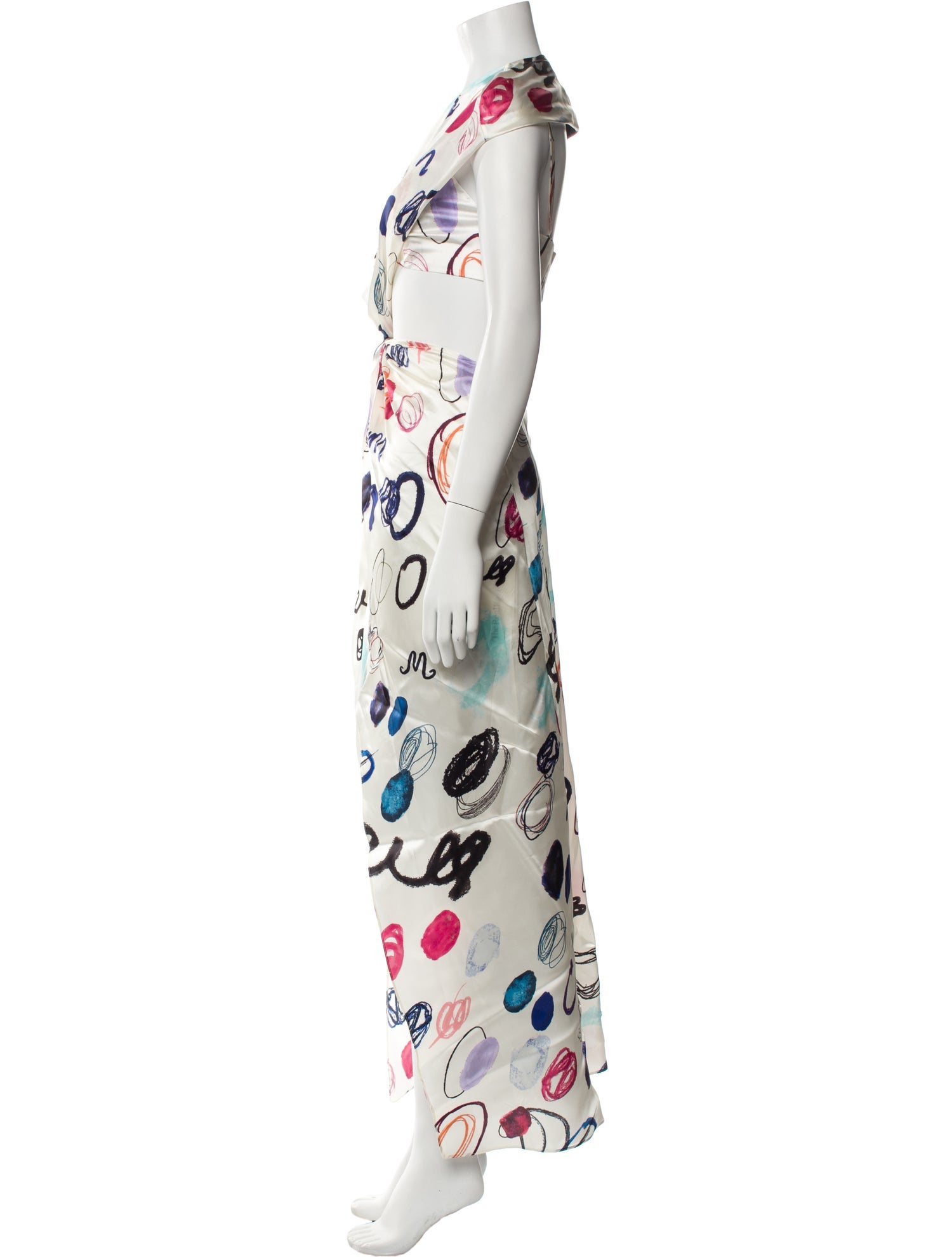 Marina Moscone Printed Long Dress w/ Tags