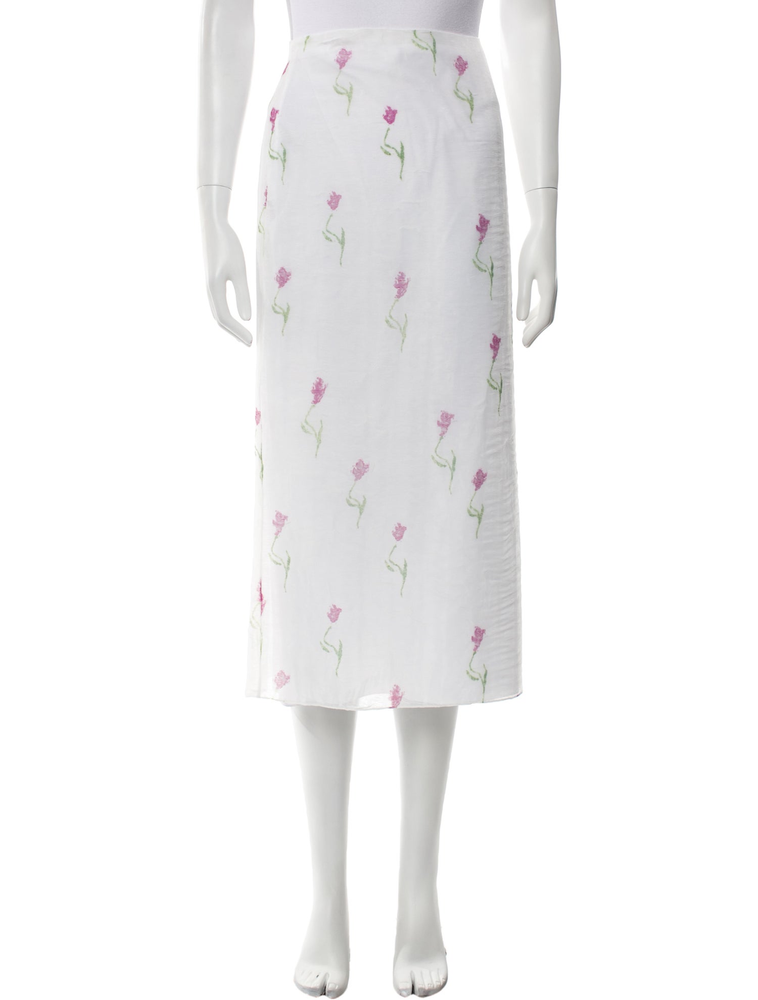 Marina Moscone Floral Print Midi Length Skirt w/ Tags