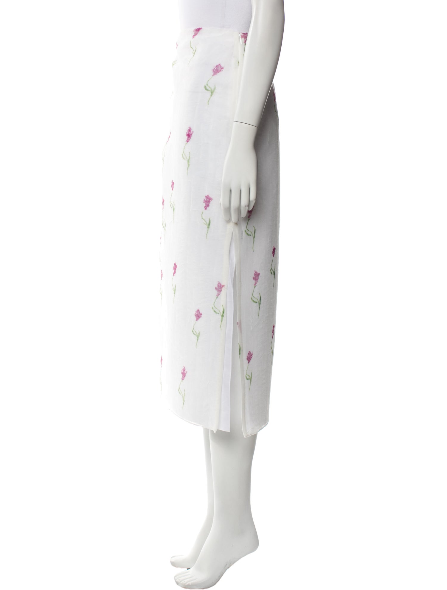 Marina Moscone Floral Print Midi Length Skirt w/ Tags