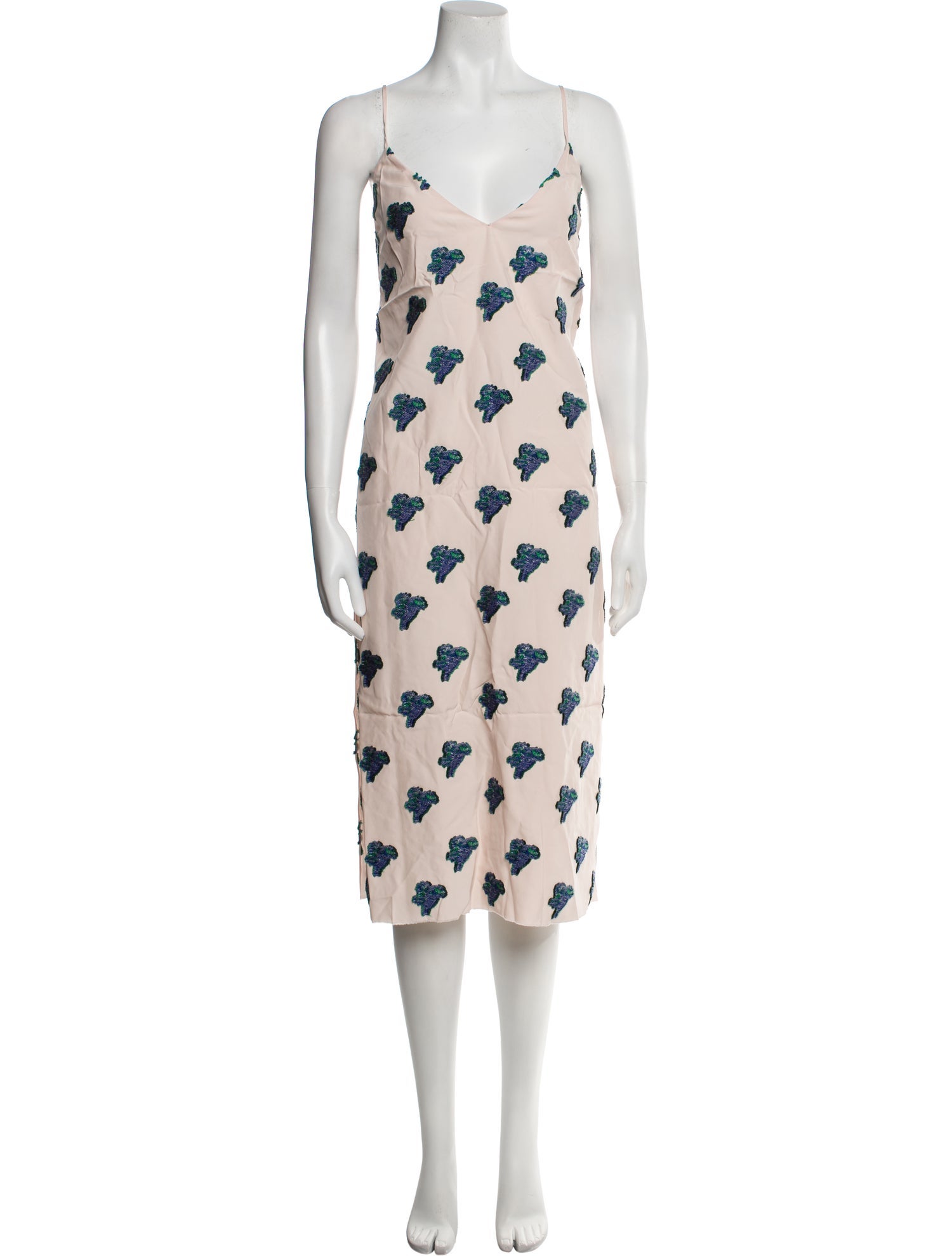 Marina Moscone Floral Print Midi Length Dress