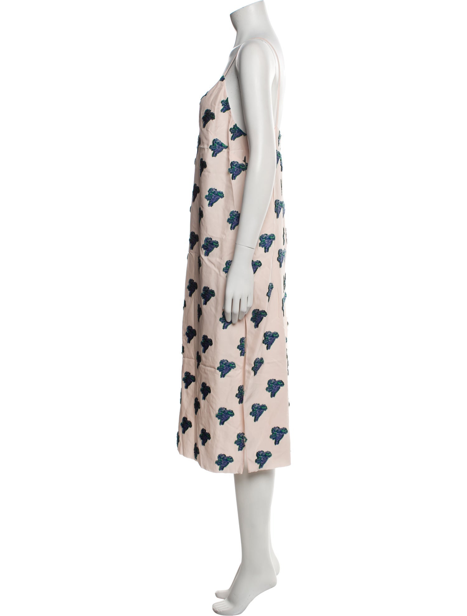 Marina Moscone Floral Print Midi Length Dress