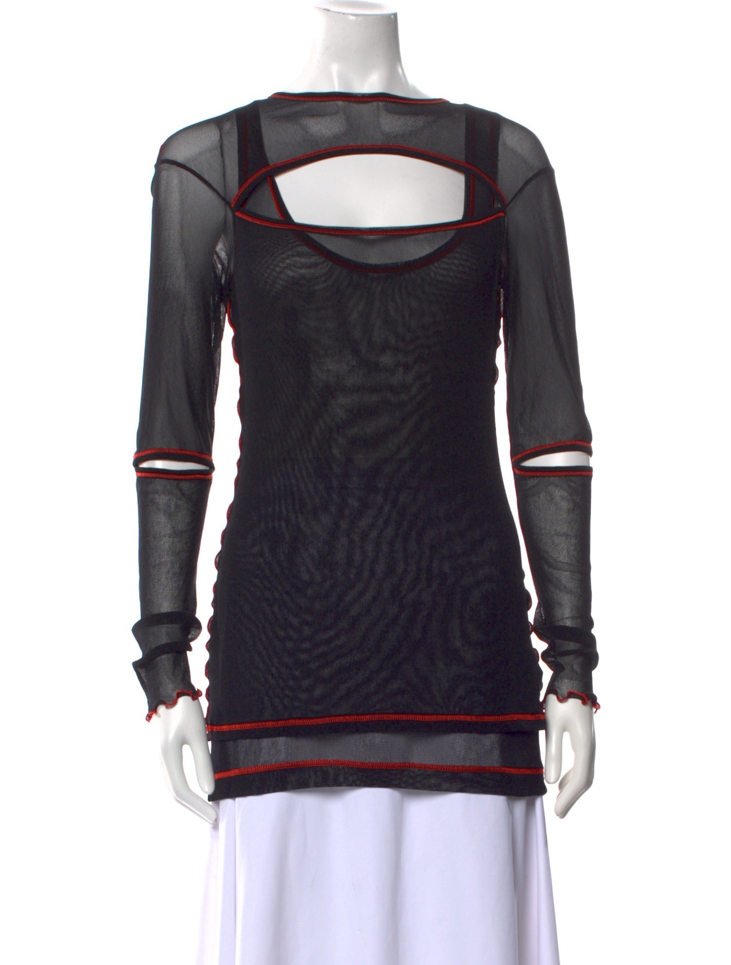 Marina Moscone Bateau Neckline Long Sleeve Top