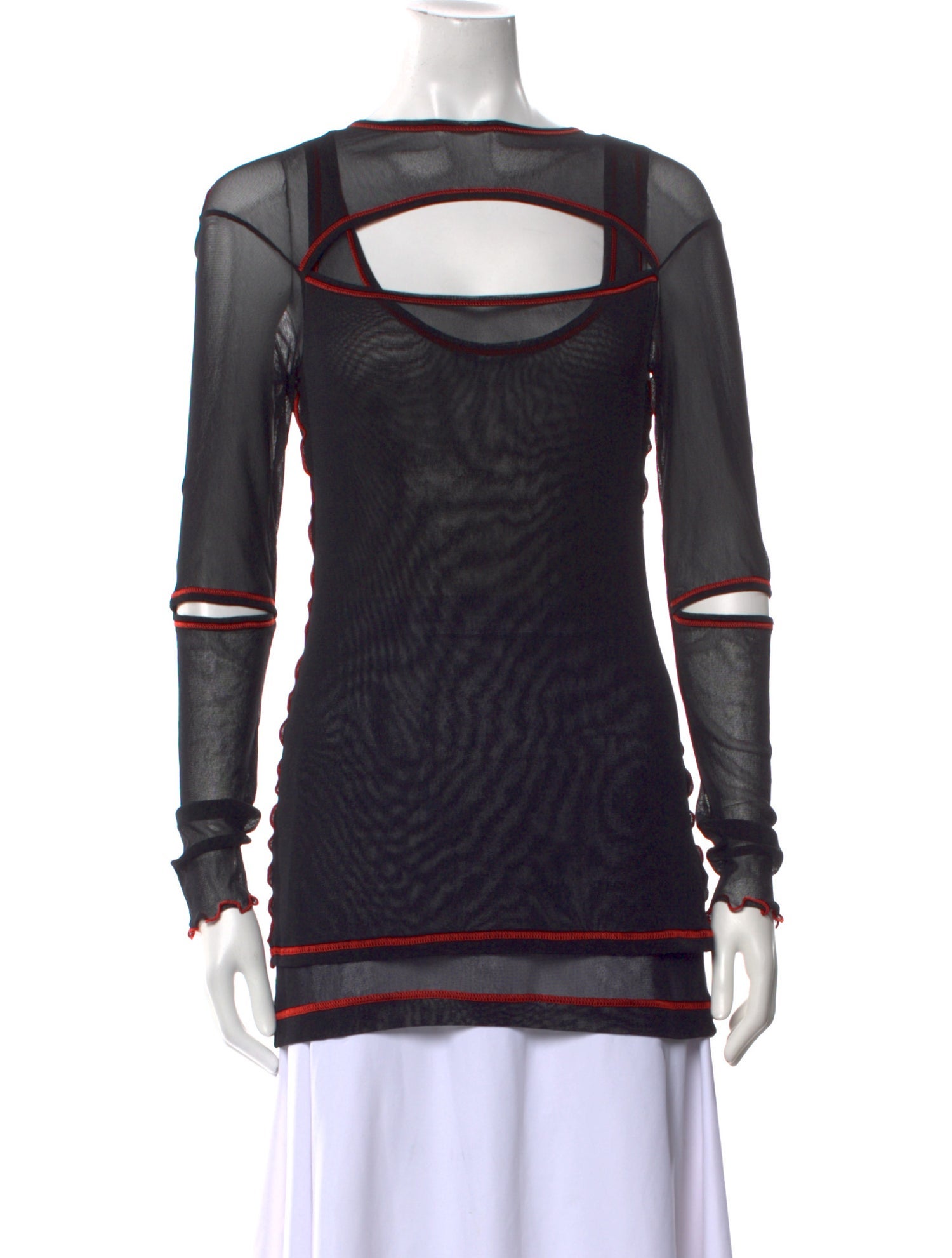 Marina Moscone Bateau Neckline Long Sleeve Top