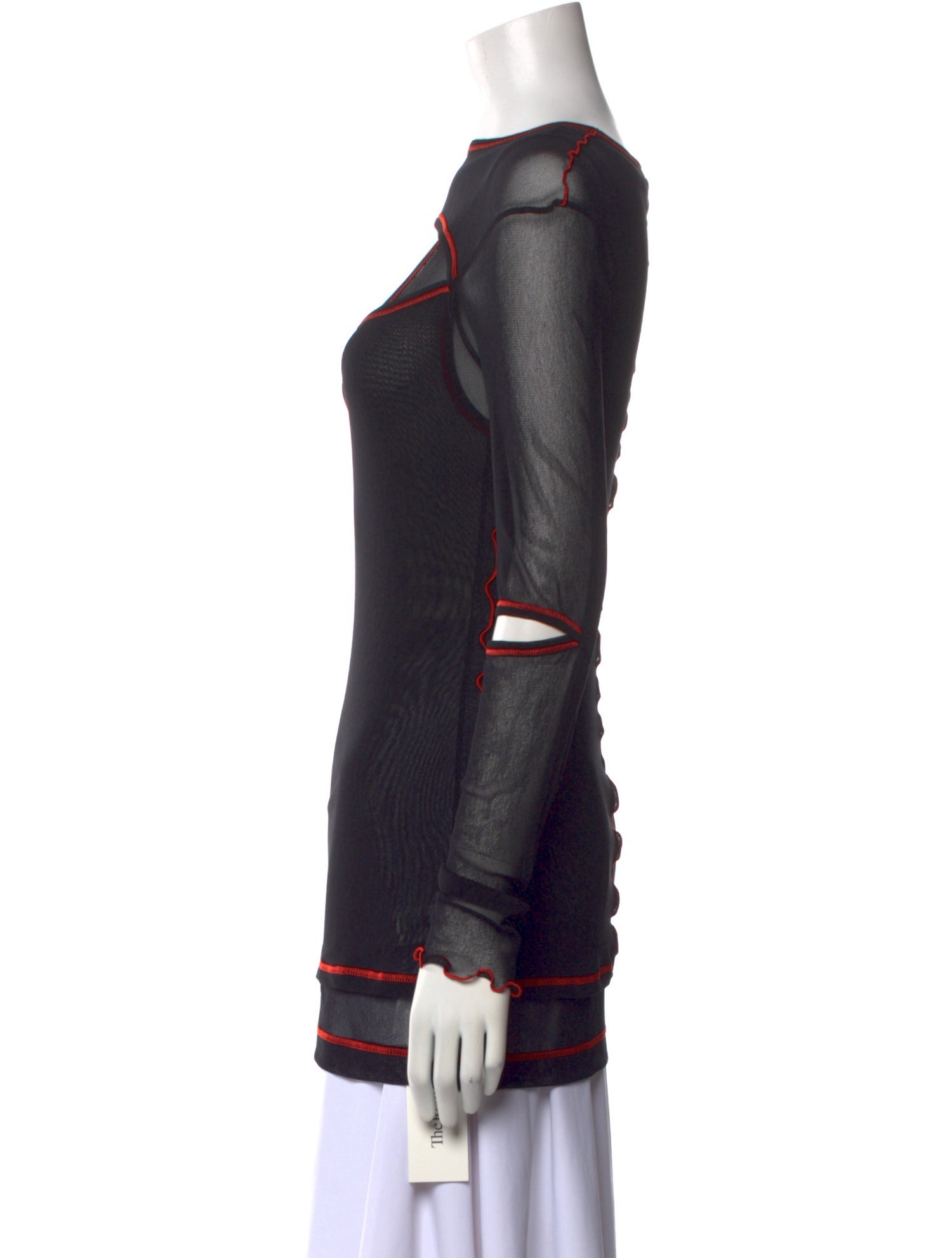 Marina Moscone Bateau Neckline Long Sleeve Top