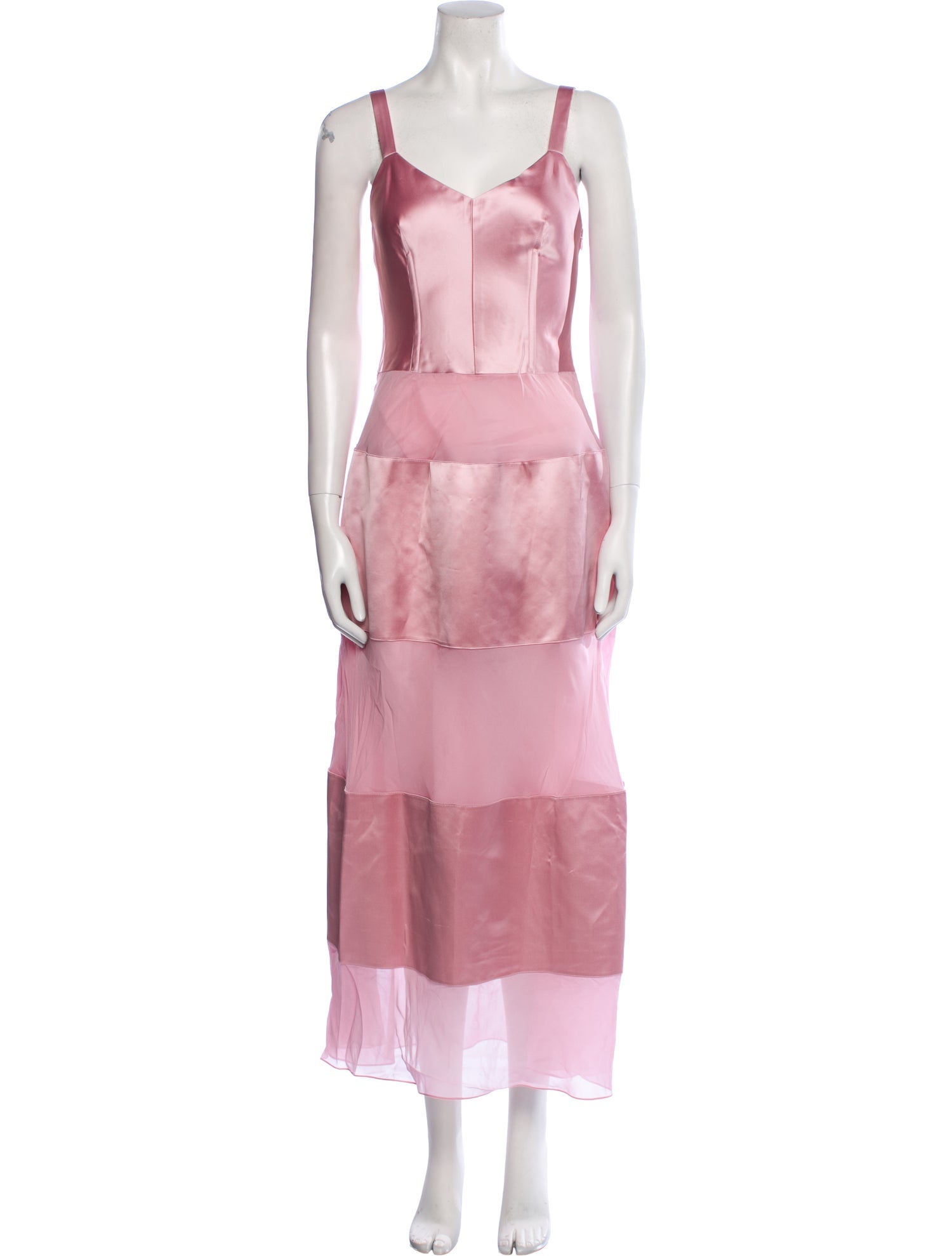 Marina Moscone V-Neck Long Dress