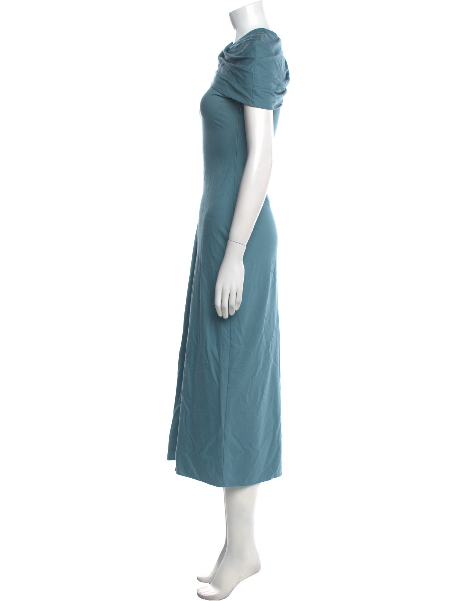 Marina Moscone Cowl Neck Midi Length Dress