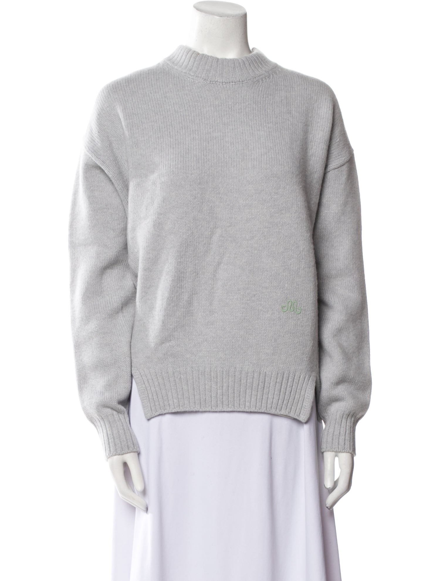 Marina Moscone Virgin Wool Mock Neck Sweater