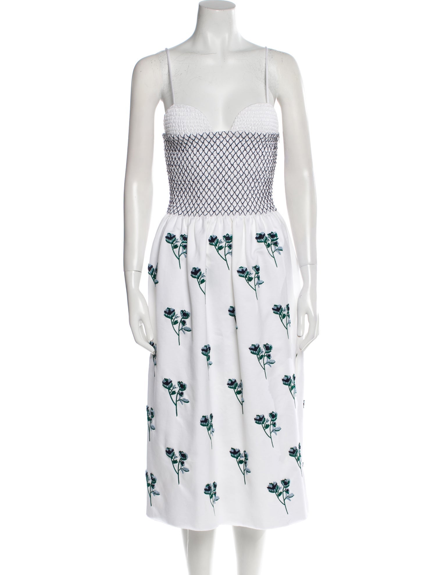 Marina Moscone Floral Print Midi Length Dress w/ Tags