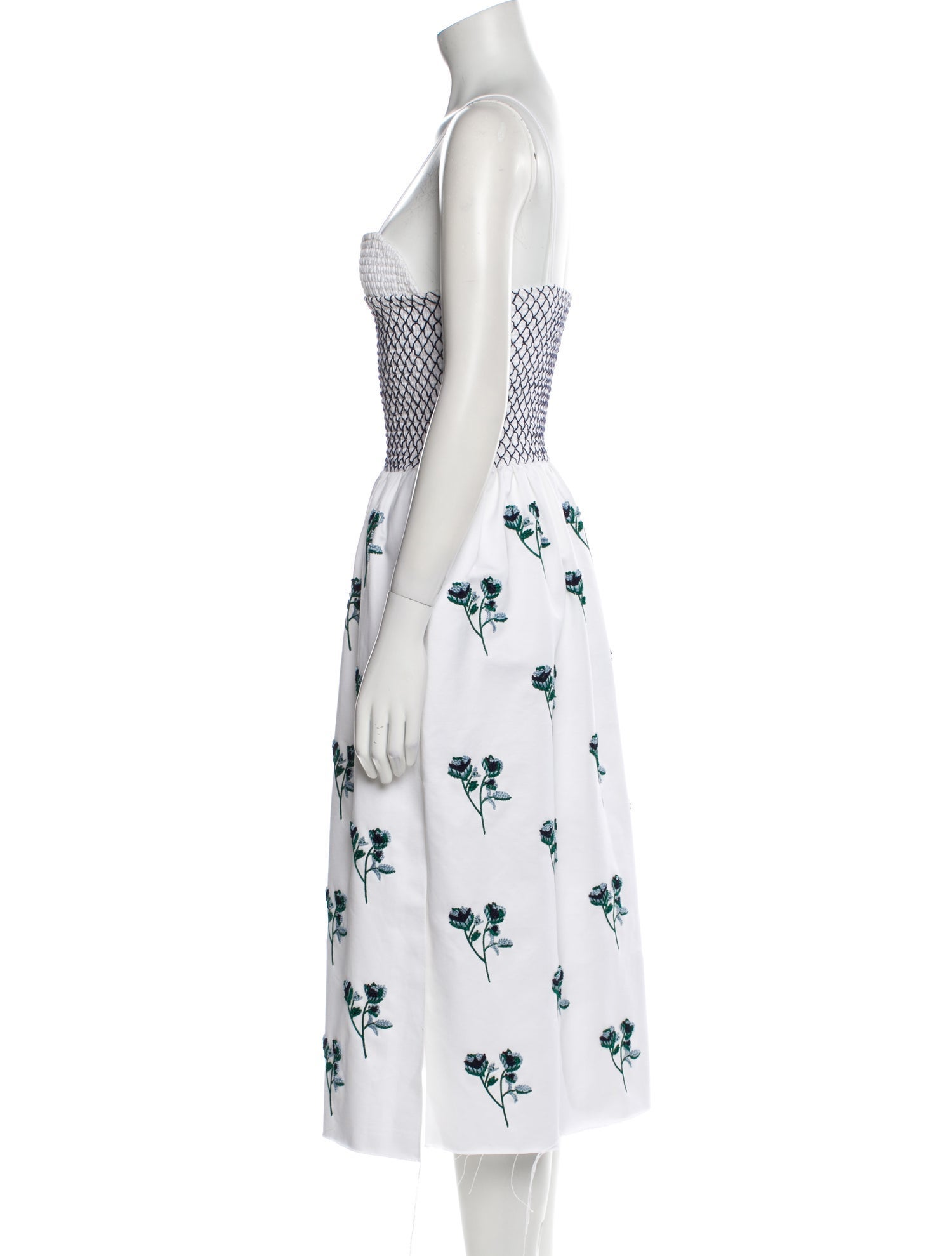 Marina Moscone Floral Print Midi Length Dress w/ Tags