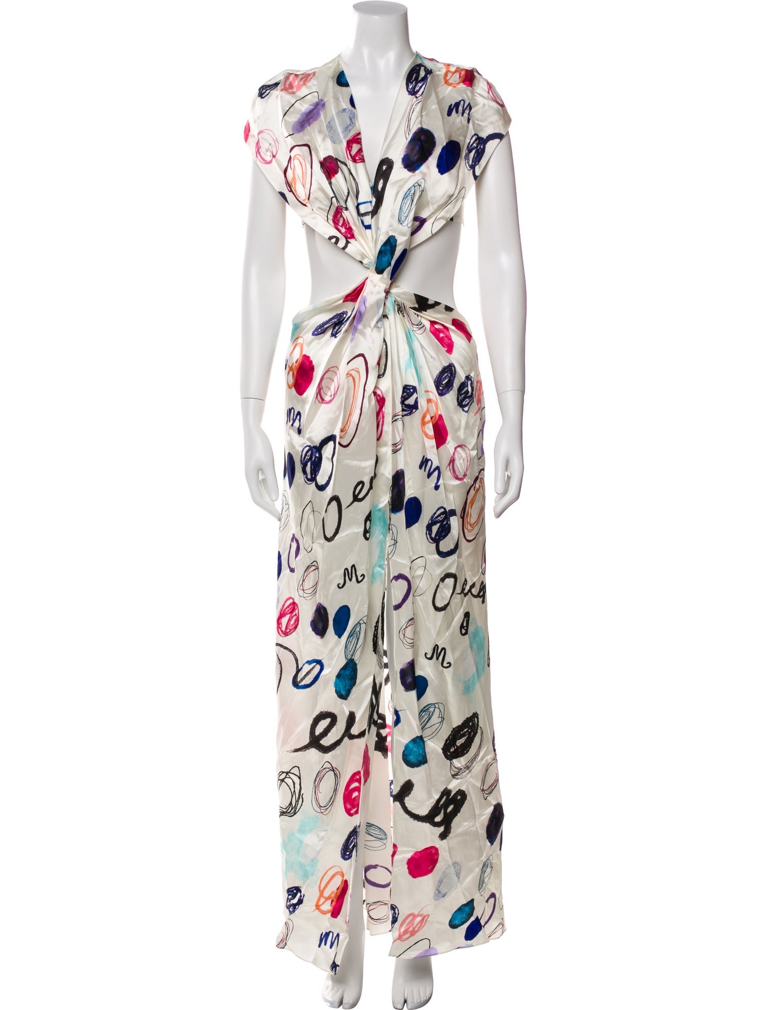 Marina Moscone Printed Long Dress